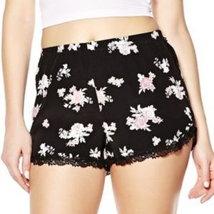 Soft White Floral Shorts with Lace Trims